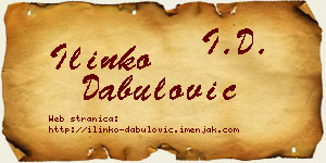 Ilinko Dabulović vizit kartica